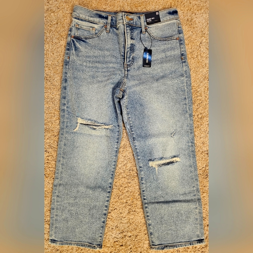 Express Women's Straight Ankle High rise Jeans sz 8s (2s)